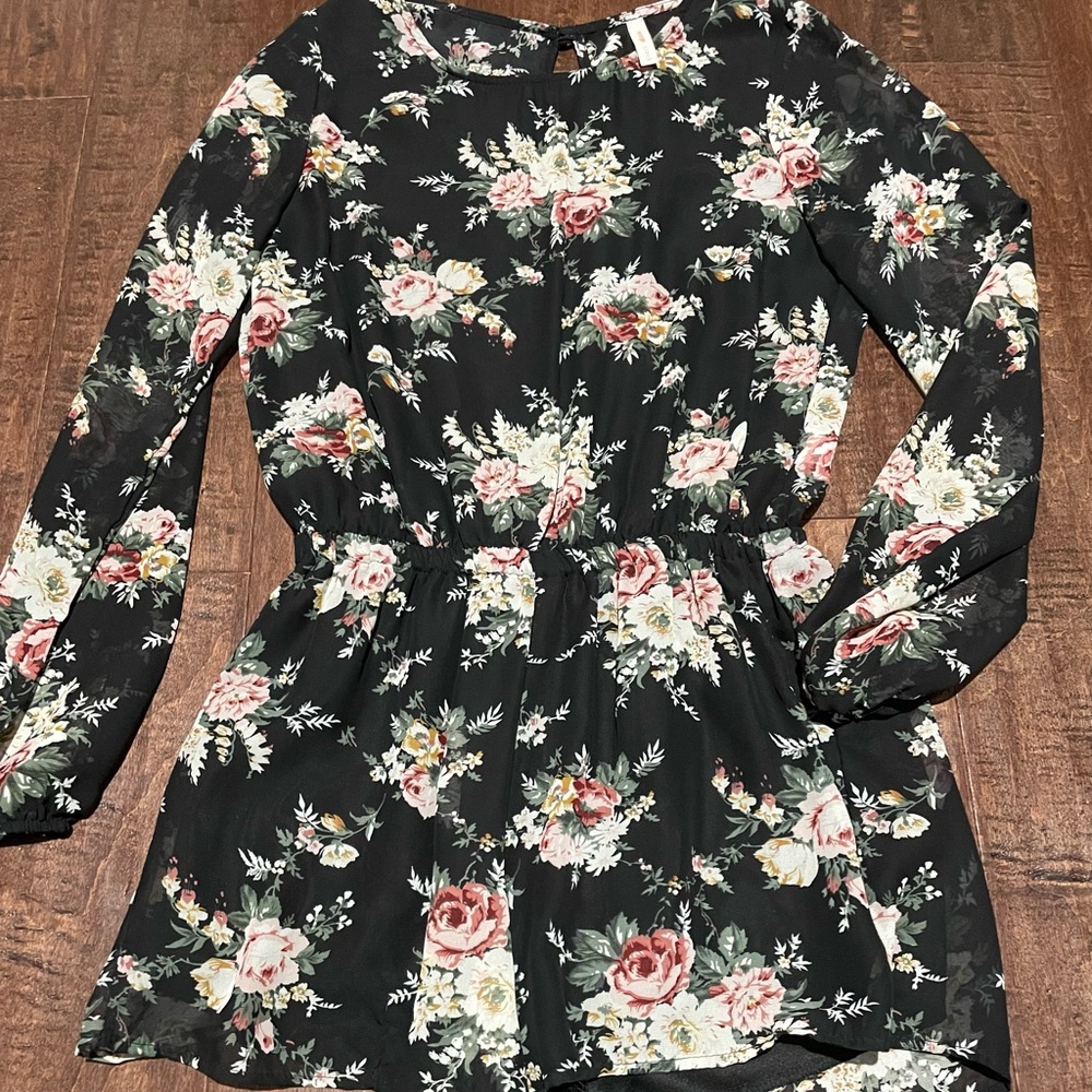 Black Floral Romper
